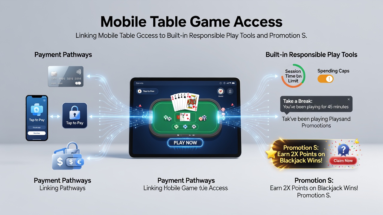 Schermafbeelding van een mobiele app met betalingsopties en verantwoord spelen instellingen
